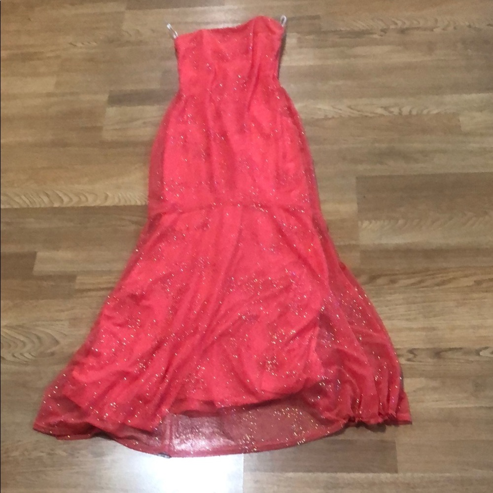 Jessica McClintock Red Strapless Gown